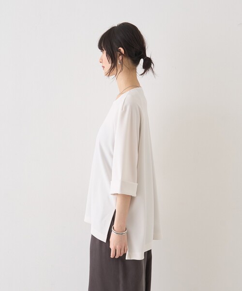 Rouge vif（ルージュヴィフ）の「ダンボールゆったりブラウス/カットソー/半袖/ストレッチ素材（シャツ/ブラウス・レディース・チャコールグレー/オフホワイト・フリー）」の17枚目の写真