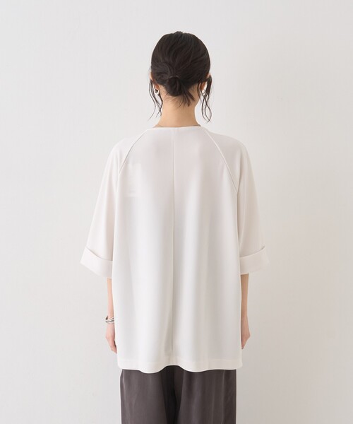 Rouge vif（ルージュヴィフ）の「ダンボールゆったりブラウス/カットソー/半袖/ストレッチ素材（シャツ/ブラウス・レディース・チャコールグレー/オフホワイト・フリー）」の16枚目の写真