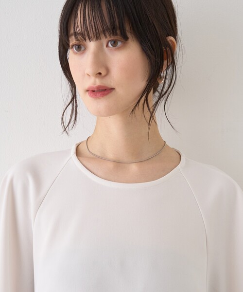 Rouge vif（ルージュヴィフ）の「ダンボールゆったりブラウス/カットソー/半袖/ストレッチ素材（シャツ/ブラウス・レディース・チャコールグレー/オフホワイト・フリー）」の14枚目の写真