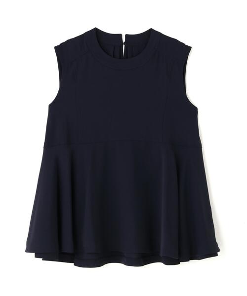 NATURAL BEAUTY BASIC（ナチュラルビューティーベーシック）の「ジョーゼットペプラムブラウス（シャツ/ブラウス・レディース・ネイビー/ベージュ/ブルー・ﾌﾘ-）」の8枚目の写真