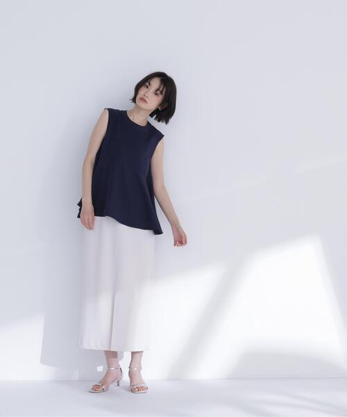 NATURAL BEAUTY BASIC（ナチュラルビューティーベーシック）の「ジョーゼットペプラムブラウス（シャツ/ブラウス・レディース・ネイビー/ベージュ/ブルー・ﾌﾘ-）」の15枚目の写真