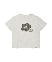 WOMEN'S CHECK LILY SEMI CROP SHORT SLEEVE T-SHIRT