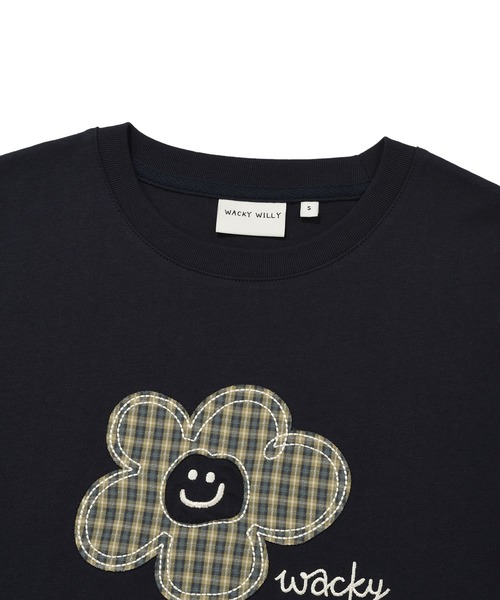 Wacky WiLLy(ワッキーウィリー)の「WOMEN'S CHECK LILY SEMI CROP SHORT SLEEVE T-SHIRT(Tシャツ/カットソー・レディース・ホワイト/ネイビー/オートミール・SMALL/MEDIUM)」の18枚目の写真