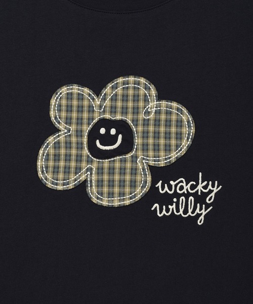 Wacky WiLLy(ワッキーウィリー)の「WOMEN'S CHECK LILY SEMI CROP SHORT SLEEVE T-SHIRT(Tシャツ/カットソー・レディース・ホワイト/ネイビー/オートミール・SMALL/MEDIUM)」の19枚目の写真