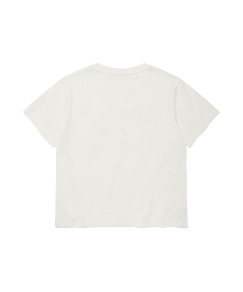 Wacky WiLLy(ワッキーウィリー)の「WOMEN'S CHECK LILY SEMI CROP SHORT SLEEVE T-SHIRT(Tシャツ/カットソー・レディース・ホワイト/ネイビー/オートミール・SMALL/MEDIUM)」の5枚目の写真