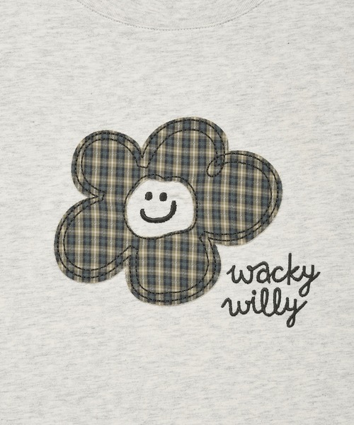 Wacky WiLLy(ワッキーウィリー)の「WOMEN'S CHECK LILY SEMI CROP SHORT SLEEVE T-SHIRT(Tシャツ/カットソー・レディース・ホワイト/ネイビー/オートミール・SMALL/MEDIUM)」の13枚目の写真