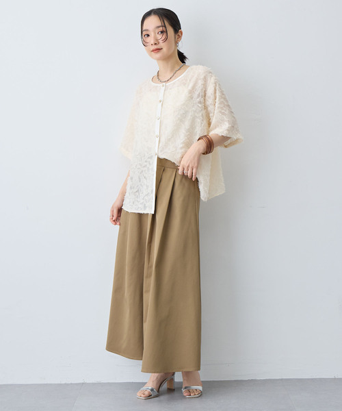 anyfee(エニフィー)の「【anyfee/大きいサイズ】ニュアンス柄シアージャガードブラウス(2026SS)(シャツ/ブラウス・レディース・アイボリー/ブラック・LL/3L/4L/5L)」の18枚目の写真