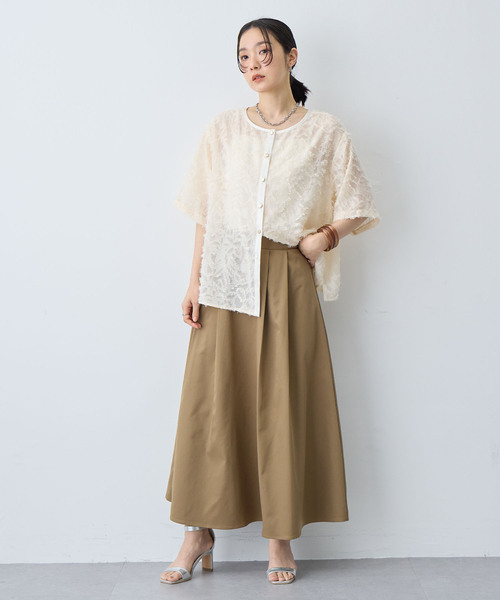 anyfee(エニフィー)の「【anyfee/大きいサイズ】ニュアンス柄シアージャガードブラウス(2026SS)(シャツ/ブラウス・レディース・アイボリー/ブラック・LL/3L/4L/5L)」の17枚目の写真