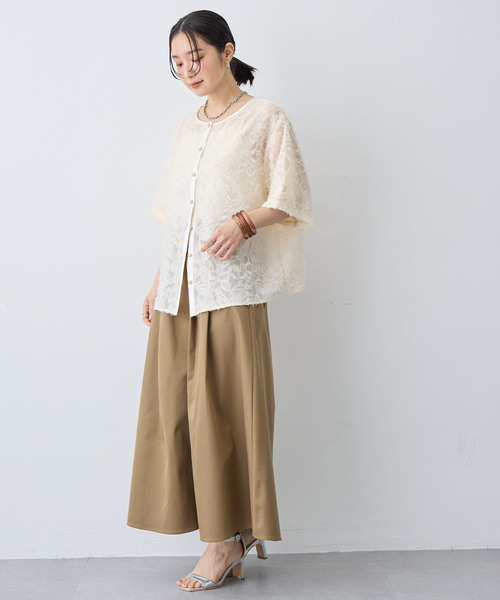 anyfee(エニフィー)の「【anyfee/大きいサイズ】ニュアンス柄シアージャガードブラウス(2026SS)(シャツ/ブラウス・レディース・アイボリー/ブラック・LL/3L/4L/5L)」の16枚目の写真
