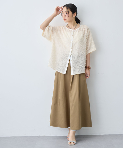 anyfee(エニフィー)の「【anyfee/大きいサイズ】ニュアンス柄シアージャガードブラウス(2026SS)(シャツ/ブラウス・レディース・アイボリー/ブラック・LL/3L/4L/5L)」の15枚目の写真