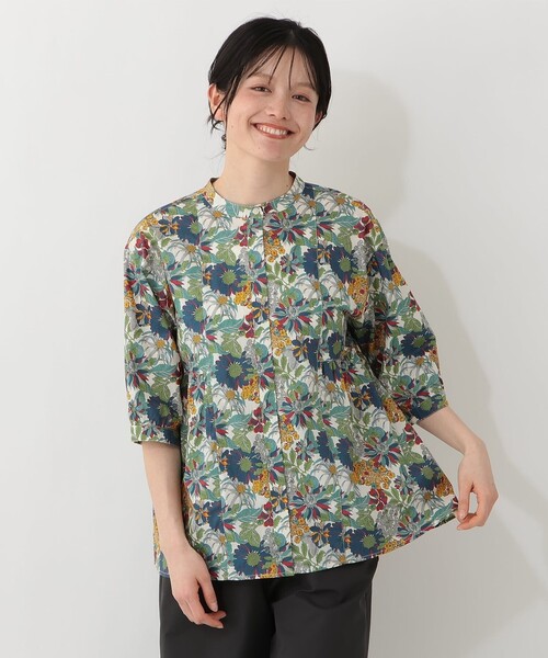 セール】【オンラインストア・一部店舗限定】バンドカラーブラウス 