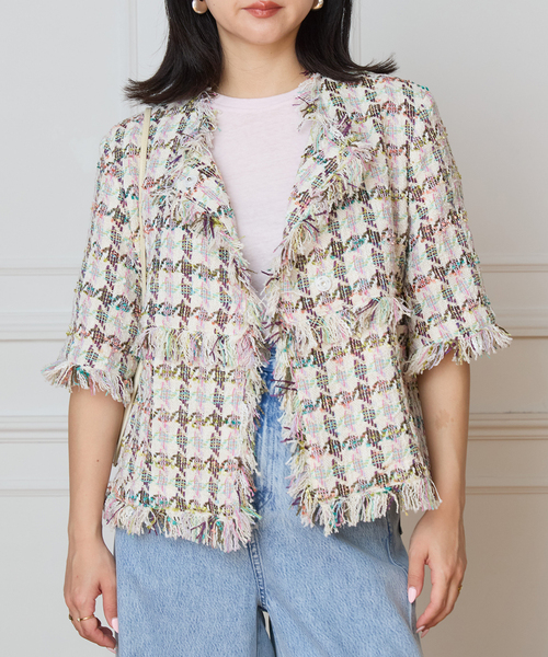 IENA LA BOUCLE(イエナラブークル)の「IENA LA BOUCLE LINTONカラーツィードボレロジャケット(その他アウター・レディース・オフホワイト・FREE)」の3枚目の写真