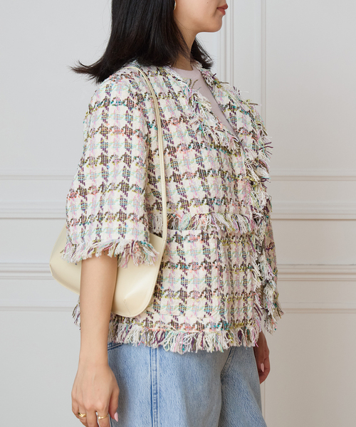 IENA LA BOUCLE(イエナラブークル)の「IENA LA BOUCLE LINTONカラーツィードボレロジャケット(その他アウター・レディース・オフホワイト・FREE)」の7枚目の写真