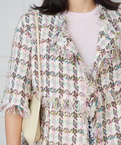 IENA LA BOUCLE(イエナラブークル)の「IENA LA BOUCLE LINTONカラーツィードボレロジャケット(その他アウター・レディース・オフホワイト・FREE)」の8枚目の写真