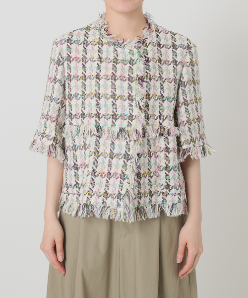 IENA LA BOUCLE(イエナラブークル)の「IENA LA BOUCLE LINTONカラーツィードボレロジャケット(その他アウター・レディース・オフホワイト・FREE)」の13枚目の写真