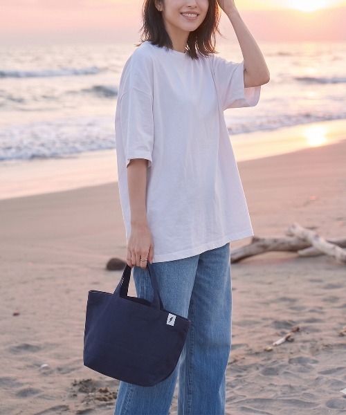 CAMPFREE（キャンプフリー）の「[キャンプフリー] CAMPFREE ワンポイント ミニトートバッグ ランチバッグ 7L [綿 キャンバス 帆布 コットン]（トートバッグ・レディース・ブラック/キャメル/ネイビー/カーキ/アイボリー・FREE）」の4枚目の写真