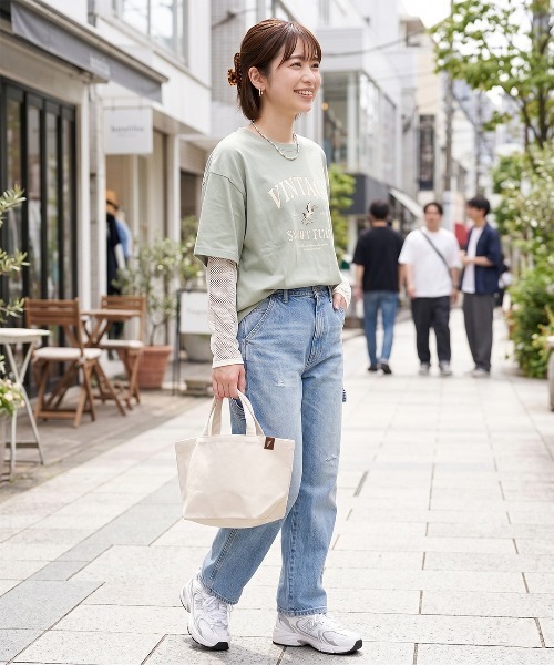 CAMPFREE（キャンプフリー）の「[キャンプフリー] CAMPFREE ワンポイント ミニトートバッグ ランチバッグ 7L [綿 キャンバス 帆布 コットン]（トートバッグ・レディース・ブラック/キャメル/ネイビー/カーキ/アイボリー・FREE）」の18枚目の写真