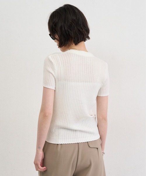 NUJOH(ヌゾ)の「Henley Rib Knit Top / ヘンリーリブニットトップス(ニット/セーター・レディース・グレー/ライトベージュ/アイボリー/ライトブルー・FREE)」の17枚目の写真