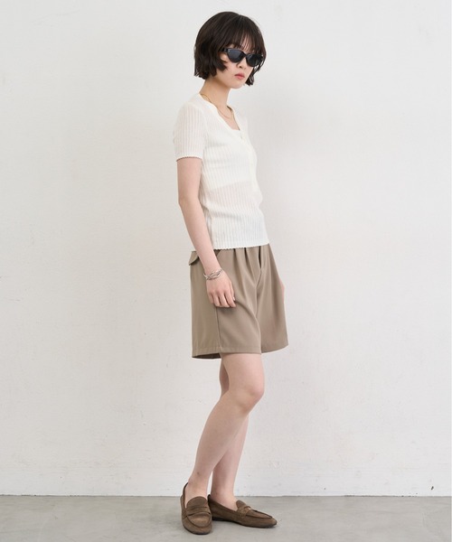 NUJOH(ヌゾ)の「Henley Rib Knit Top / ヘンリーリブニットトップス(ニット/セーター・レディース・グレー/ライトベージュ/アイボリー/ライトブルー・FREE)」の22枚目の写真