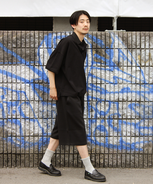 WISM(ウィズム)の「NAMELESSNESS / ネームレスネス Pique Knit ポロシャツ(ポロシャツ・メンズ・ブラック/ブラウン・3/2)」の5枚目の写真