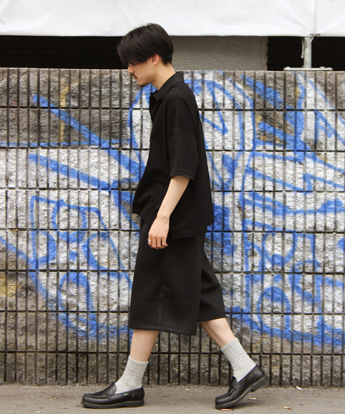 WISM(ウィズム)の「NAMELESSNESS / ネームレスネス Pique Knit ポロシャツ(ポロシャツ・メンズ・ブラック/ブラウン・3/2)」の4枚目の写真