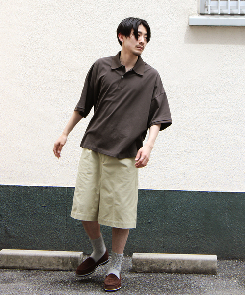 WISM(ウィズム)の「NAMELESSNESS / ネームレスネス Pique Knit ポロシャツ(ポロシャツ・メンズ・ブラック/ブラウン・3/2)」の12枚目の写真