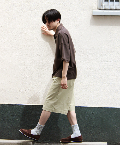 WISM(ウィズム)の「NAMELESSNESS / ネームレスネス Pique Knit ポロシャツ(ポロシャツ・メンズ・ブラック/ブラウン・3/2)」の11枚目の写真
