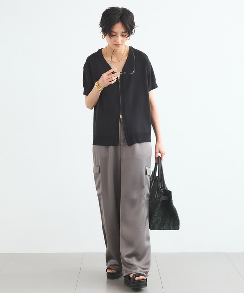 BARNYARDSTORM(バンヤードストーム)の「BARNYARDSTORM / ZIPカーデ×サテンカーゴ【一部店舗限定 / WEB限定サイズ】PETIT&TALL(セットアップ・レディース・ブラック系その他5/グレー系その他・TALL/SHORT/FREE)」の2枚目の写真