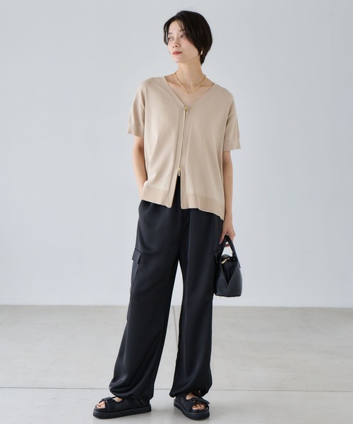 BARNYARDSTORM(バンヤードストーム)の「BARNYARDSTORM / ZIPカーデ×サテンカーゴ【一部店舗限定 / WEB限定サイズ】PETIT&TALL(セットアップ・レディース・ブラック系その他5/グレー系その他・TALL/SHORT/FREE)」の1枚目の写真