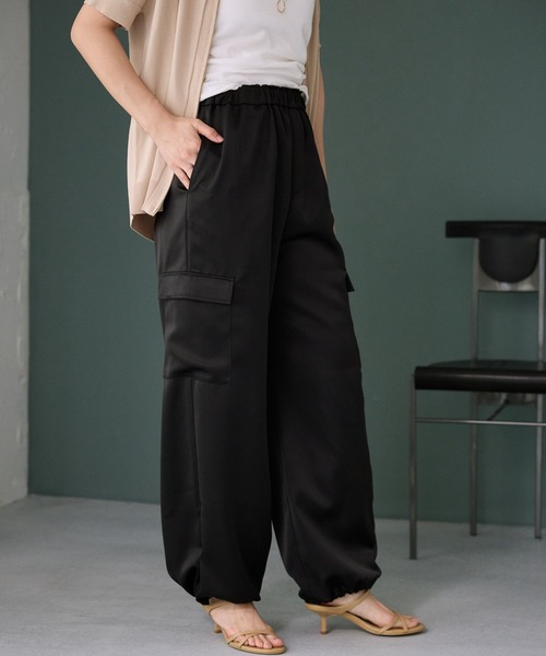 BARNYARDSTORM(バンヤードストーム)の「BARNYARDSTORM / ZIPカーデ×サテンカーゴ【一部店舗限定 / WEB限定サイズ】PETIT&TALL(セットアップ・レディース・ブラック系その他5/グレー系その他・TALL/SHORT/FREE)」の8枚目の写真