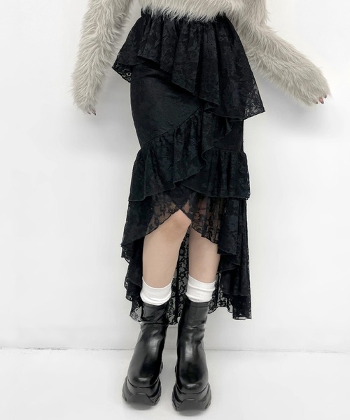 ANAP(アナップ)の「ティアード レーススカート(スカート・レディース・アイボリー/ブラック・F)」の11枚目の写真