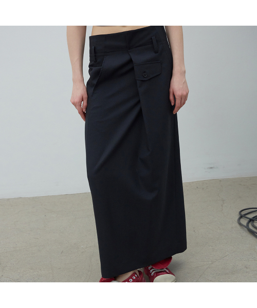 LCDC TM(エルシーディーシーティーエム)の「OVERLAP LONG SKIRT (BLACK)(スカート・レディース・その他・MEDIUM/SMALL)」の8枚目の写真