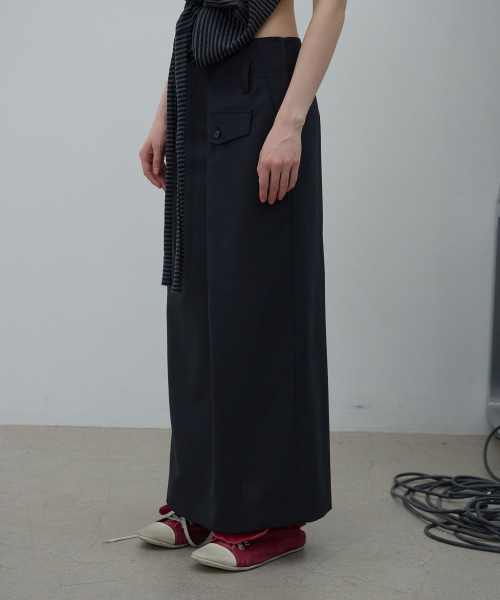 LCDC TM(エルシーディーシーティーエム)の「OVERLAP LONG SKIRT (BLACK)(スカート・レディース・その他・MEDIUM/SMALL)」の7枚目の写真