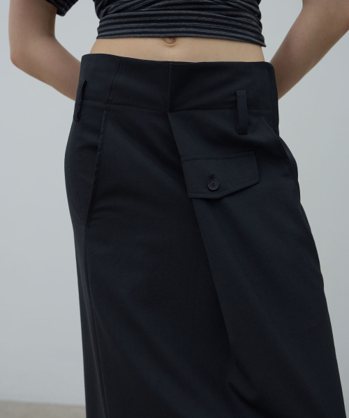 LCDC TM(エルシーディーシーティーエム)の「OVERLAP LONG SKIRT (BLACK)(スカート・レディース・その他・MEDIUM/SMALL)」の5枚目の写真