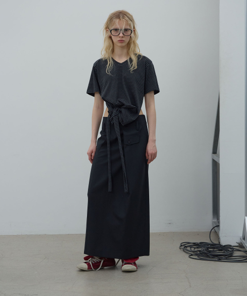 LCDC TM(エルシーディーシーティーエム)の「OVERLAP LONG SKIRT (BLACK)(スカート・レディース・その他・MEDIUM/SMALL)」の3枚目の写真