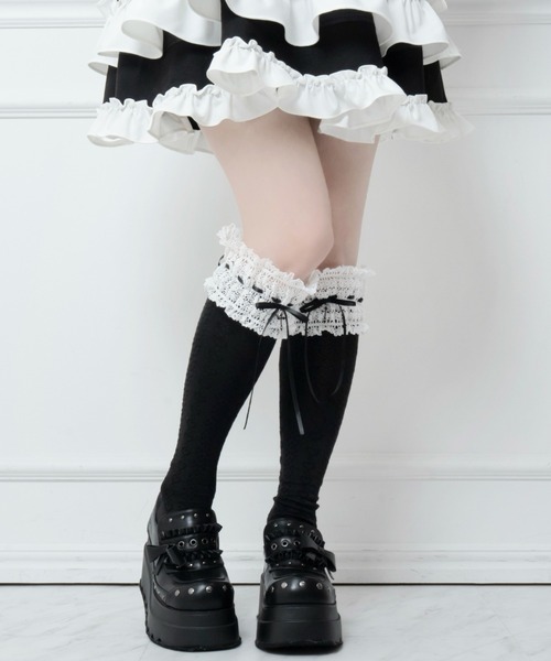 クロスハシゴレースソックス[ハイ]（ソックス/靴下）｜mine by LAFARY