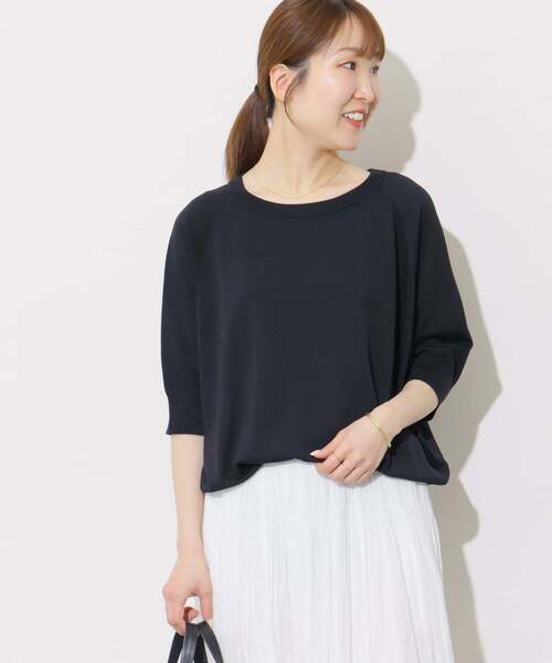 JOURNAL STANDARD relume(ジャーナルスタンダード レリューム)の「《WEB限定追加》接触冷感 / ウォッシャブルクールドルマンプルオーバー(ニット/セーター・レディース・ネイビー/ライトグレー/ブラック/グリーン/ブラウン・FREE)」の14枚目の写真