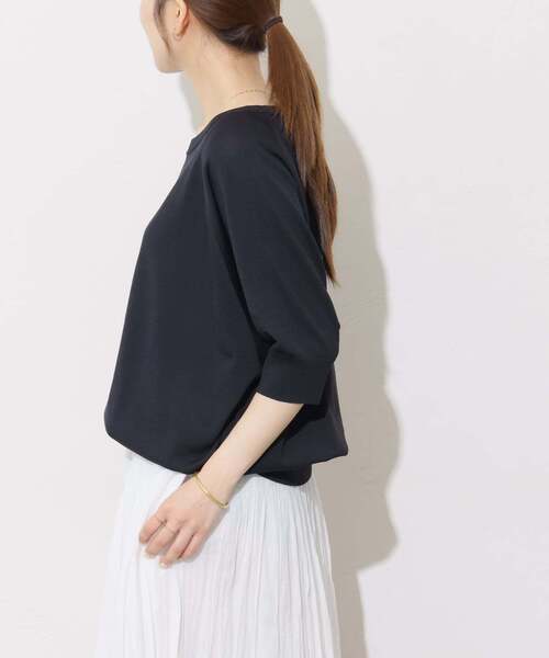 JOURNAL STANDARD relume(ジャーナルスタンダード レリューム)の「《WEB限定追加》接触冷感 / ウォッシャブルクールドルマンプルオーバー(ニット/セーター・レディース・ネイビー/ライトグレー/ブラック/グリーン/ブラウン・FREE)」の15枚目の写真