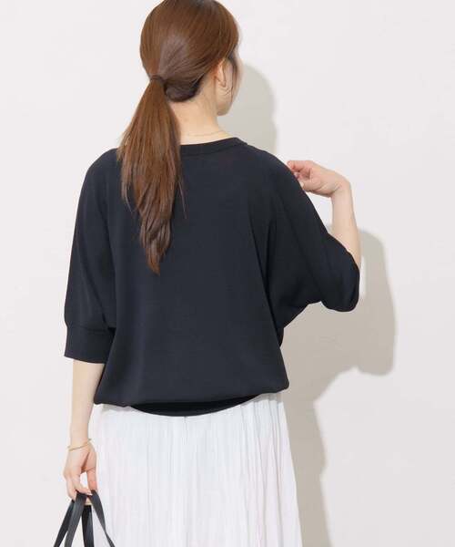 JOURNAL STANDARD relume(ジャーナルスタンダード レリューム)の「《WEB限定追加》接触冷感 / ウォッシャブルクールドルマンプルオーバー(ニット/セーター・レディース・ネイビー/ライトグレー/ブラック/グリーン/ブラウン・FREE)」の16枚目の写真