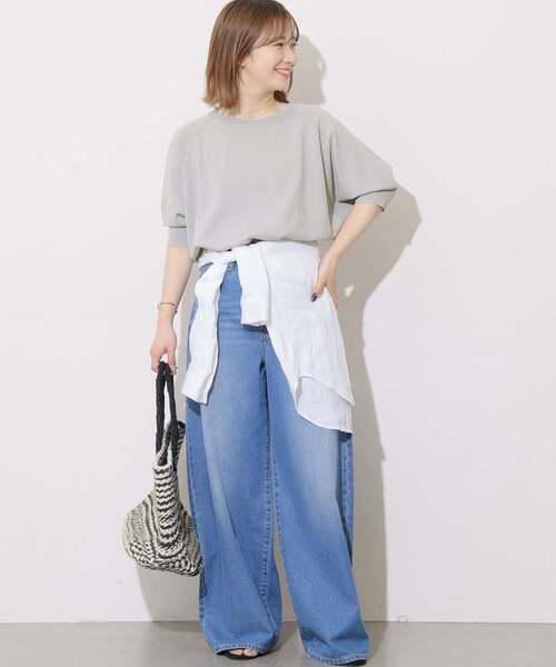 JOURNAL STANDARD relume(ジャーナルスタンダード レリューム)の「《WEB限定追加》接触冷感 / ウォッシャブルクールドルマンプルオーバー(ニット/セーター・レディース・ネイビー/ライトグレー/ブラック/グリーン/ブラウン・FREE)」の17枚目の写真