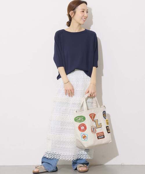 JOURNAL STANDARD relume(ジャーナルスタンダード レリューム)の「《WEB限定追加》接触冷感 / ウォッシャブルクールドルマンプルオーバー(ニット/セーター・レディース・ネイビー/ライトグレー/ブラック/グリーン/ブラウン・FREE)」の18枚目の写真
