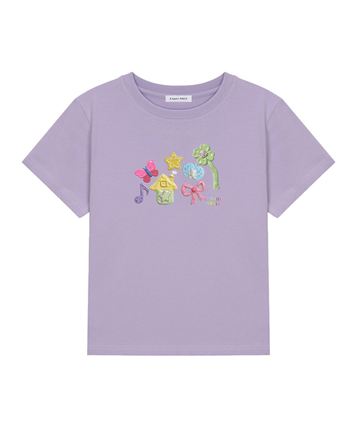 ARIGHTANGLE(アライトアングル)の「CLAY CROP TEE (3 COLOR)(Tシャツ/カットソー・レディース・スカイブルー/レッド/パープル・FREE)」の2枚目の写真