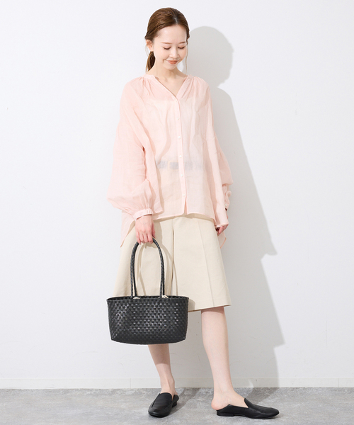 SLOBE IENA(スローブイエナ)の「《追加》NHE/ニエ ロングハンドルカゴバッグ S26004NGANGNG HA(かごバッグ・レディース・ブラック・FREE)」の4枚目の写真