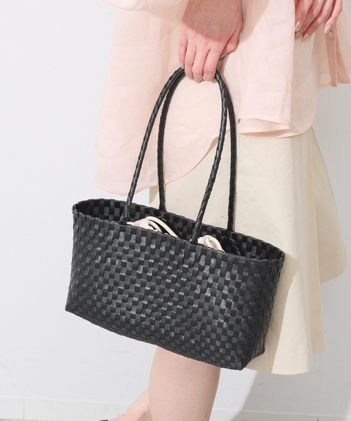 SLOBE IENA(スローブイエナ)の「《追加》NHE/ニエ ロングハンドルカゴバッグ S26004NGANGNG HA(かごバッグ・レディース・ブラック・FREE)」の6枚目の写真