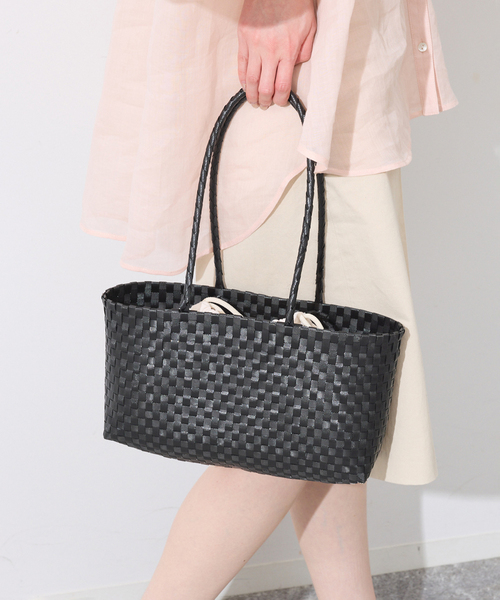 SLOBE IENA(スローブイエナ)の「《追加》NHE/ニエ ロングハンドルカゴバッグ S26004NGANGNG HA(かごバッグ・レディース・ブラック・FREE)」の8枚目の写真