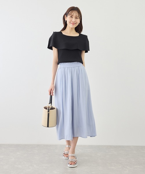 ROPE' PICNIC(ロペピクニック)の「八方映えニット ケープニットプルオーバー/UVカット・イージーケア(ニット/セーター・レディース・ブラック/ブラウン/オフホワイト/グリーン/ラベンダー・FREE)」の6枚目の写真