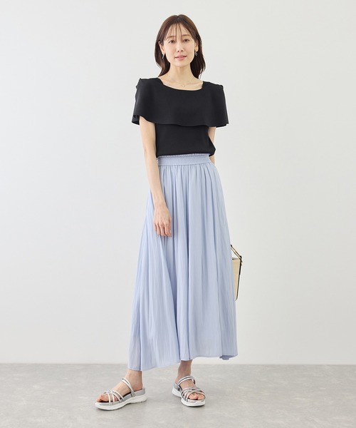 ROPE' PICNIC(ロペピクニック)の「八方映えニット ケープニットプルオーバー/UVカット・イージーケア(ニット/セーター・レディース・ブラック/ブラウン/オフホワイト/グリーン/ラベンダー・FREE)」の7枚目の写真