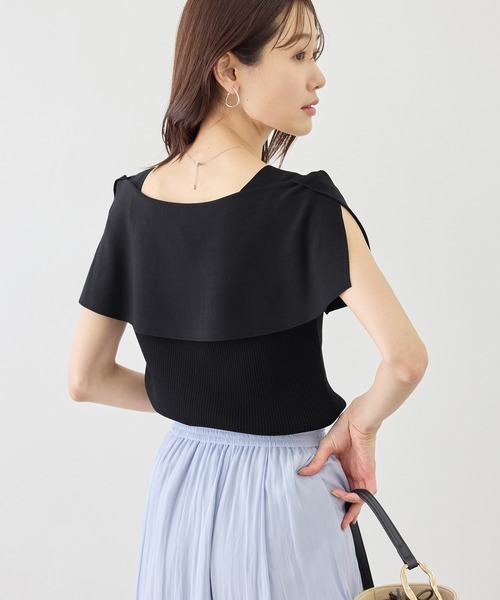 ROPE' PICNIC(ロペピクニック)の「八方映えニット ケープニットプルオーバー/UVカット・イージーケア(ニット/セーター・レディース・ブラック/ブラウン/オフホワイト/グリーン/ラベンダー・FREE)」の11枚目の写真