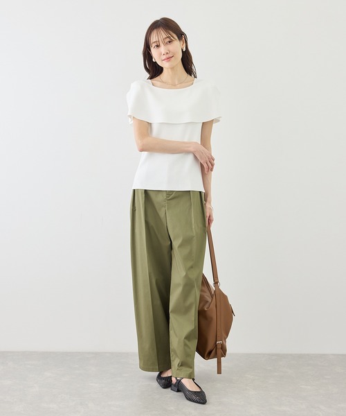 ROPE' PICNIC(ロペピクニック)の「八方映えニット ケープニットプルオーバー/UVカット・イージーケア(ニット/セーター・レディース・ブラック/ブラウン/オフホワイト/グリーン/ラベンダー・FREE)」の12枚目の写真