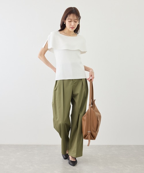 ROPE' PICNIC(ロペピクニック)の「八方映えニット ケープニットプルオーバー/UVカット・イージーケア(ニット/セーター・レディース・ブラック/ブラウン/オフホワイト/グリーン/ラベンダー・FREE)」の13枚目の写真